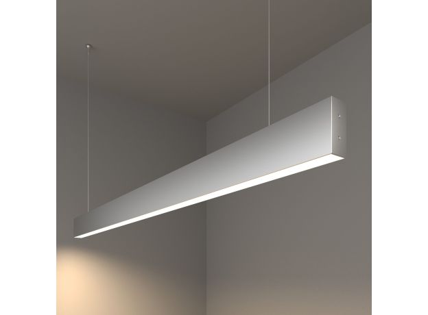 Линейный светодиодный подвесной односторонний светильник 128см 25Вт 4200К серебряный 101-200-30-128