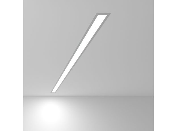 Линейный светодиодный встраиваемый светильник 128см 25Вт 6500К серебряный 101-300-128