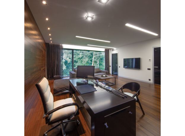 Линейный светодиодный встраиваемый светильник 53см 10Вт 3000К серебряный 101-300-53