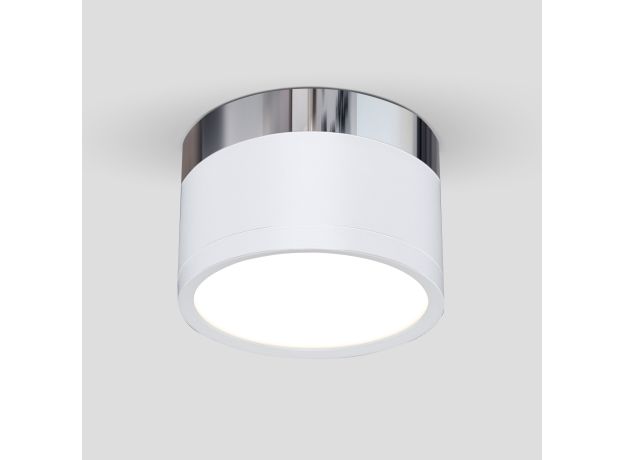 Накладной потолочный светильник DLR029 10W 4200K белый матовый/хром