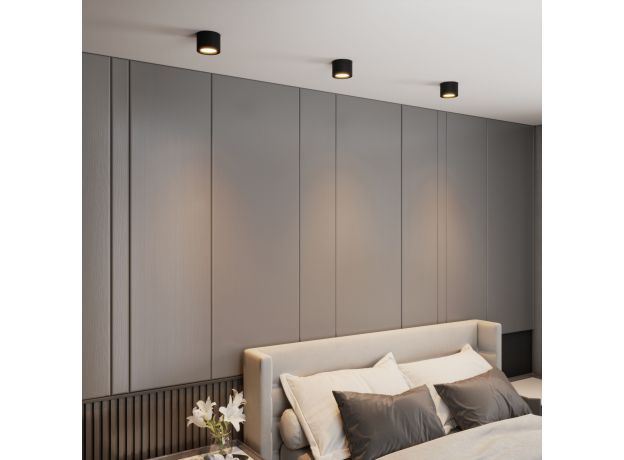 Накладной потолочный  светодиодный светильник DLR026 6W 4200K черный матовый