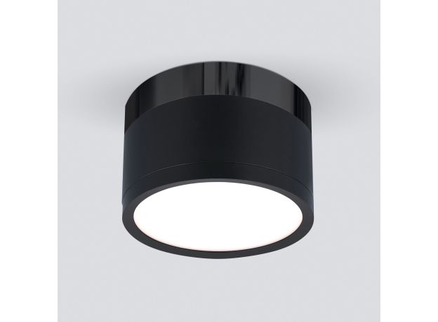 Накладной потолочный светодиодный светильник DLR029 10W 4200K черный матовый/черный хром