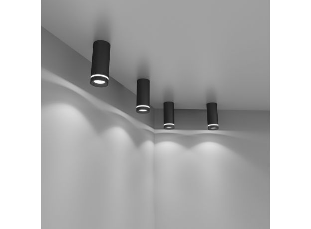 Накладной светодиодный светильник DLR022 12W 4200K черный матовый