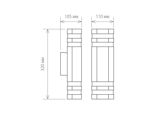 Настенный уличный светильник 1443 Techno черный IP54 1443 Techno черный