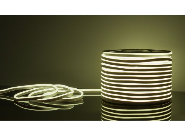 Светодиодный гибкий неон 220 В 9,6 Вт/м 120 Led/м 2835 IP67, односторонний холодный белый 6500К, 50 м Гибкий неон 220V 9,6W 120Led 2835 IP67 односторонний холодный белый, 50 м