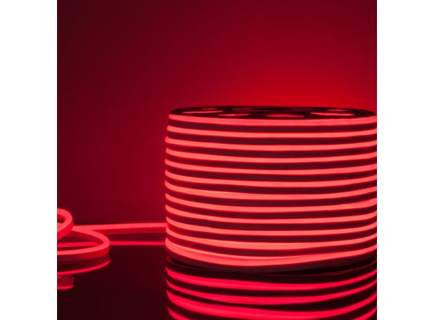 Светодиодный гибкий неон 220 В 9.6 Вт/м 120 Led/м 2835 IP67, односторонний красный, 50 м Гибкий неон 220V 9,6W 120Led 2835 IP67 односторонний красный, 50м