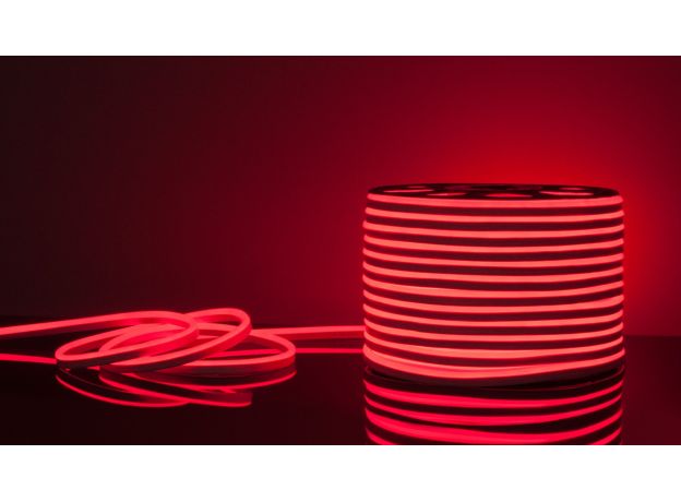 Светодиодный гибкий неон 220 В 9.6 Вт/м 120 Led/м 2835 IP67, односторонний красный, 50 м Гибкий неон 220V 9,6W 120Led 2835 IP67 односторонний красный, 50м