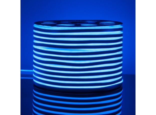 Светодиодный гибкий неон 220 В 9.6 Вт/м 120Led/м 2835 IP67, односторонний, синий, 50 м Гибкий неон 220V 9,6W 120Led 2835 IP67 односторонний синий, 50 м