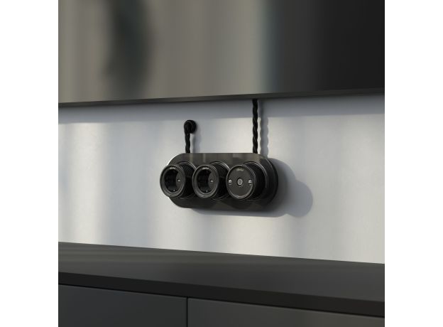 ТВ розетка черный ретро WL18-02-05