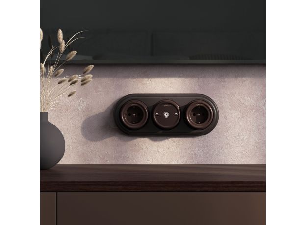 ТВ розетка коричневая ретро WL18-02-05