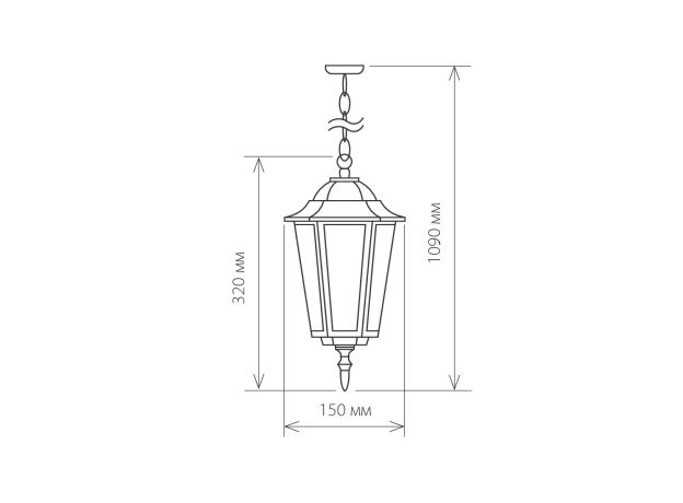 Уличный подвесной светильник GL 1004H черное золото IP44 GL 1004H черное золото