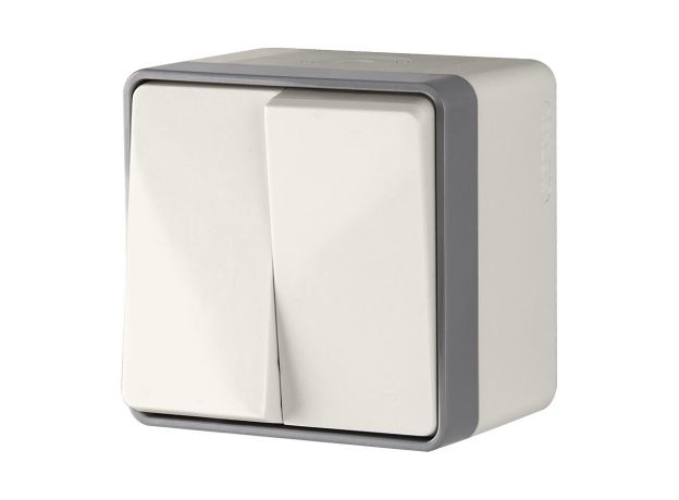 Выключатель двухклавишный влагозащищенный Gallant слоновая кость WL15-03-02