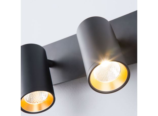 Светодиодный настенный светильник с поворотными плафонами 20066/2 LED черный/золото