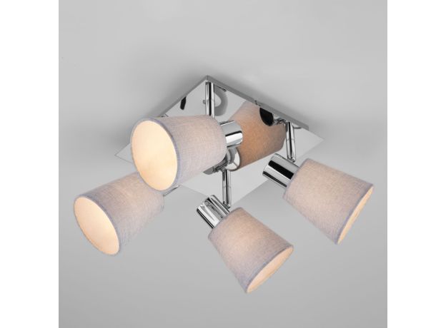 Потолочный светильник с абажурами 20080/4 хром/голубой