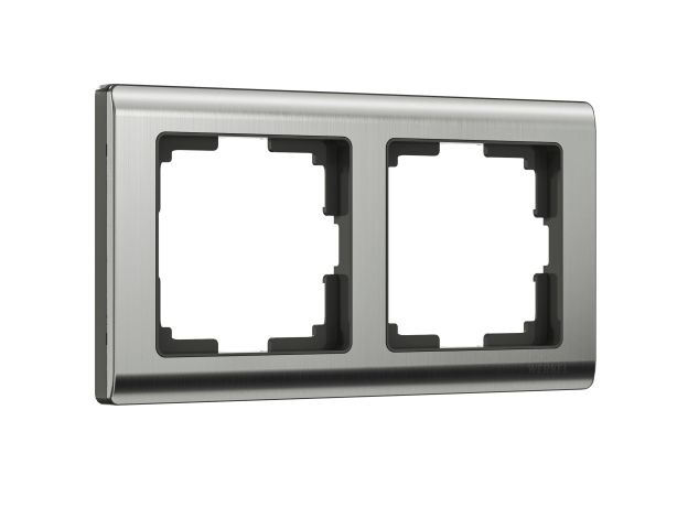 Рамка из металла на 2 поста Metallic глянцевый никель W0021602