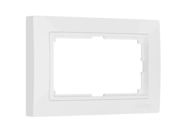 Рамка из поликарбоната для двойной розетки Snabb Basic белый W0082001