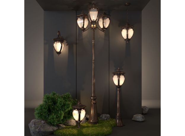 Уличный настенный светильник Andromeda D черное золото IP44 GLYF-8024D