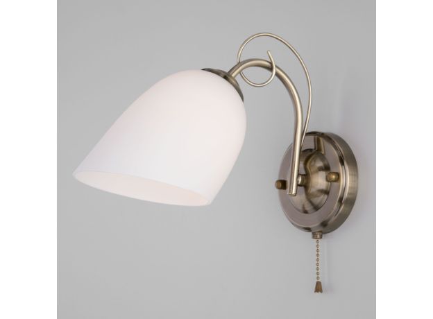 Бра с плафоном и выключателем 30107/1 античная бронза