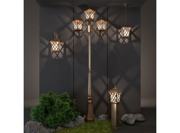 Уличный настенный светильник Cassiopeya D черное золото IP44 Cassiopeya D черное золото