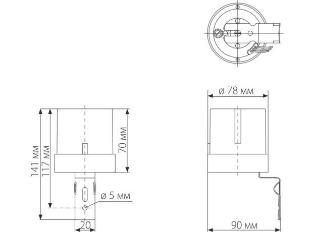 Датчик освещенности 5500W IP44 SNS L 07