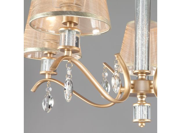 Классическая люстра с абажурами 60103/5 перламутровое золото