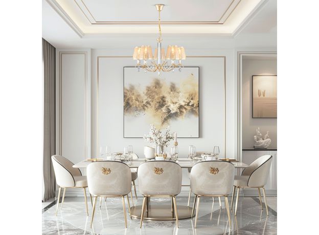 Классическая люстра с абажурами 60103/5 перламутровое золото