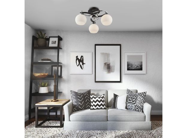 Люстра потолочная 9654/3 хром/черный