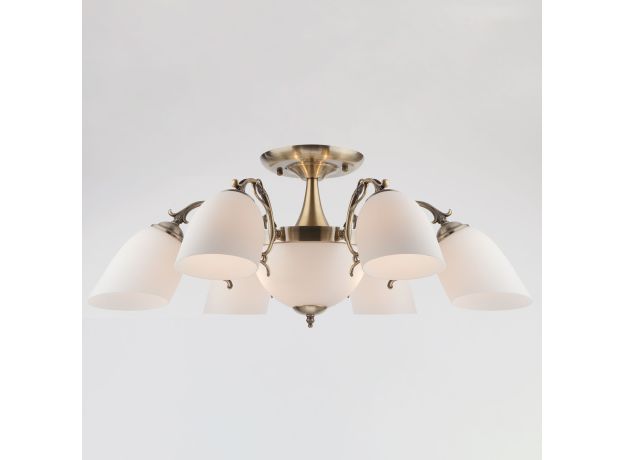 Люстра потолочная с плафонами 22010/6+2 античная бронза