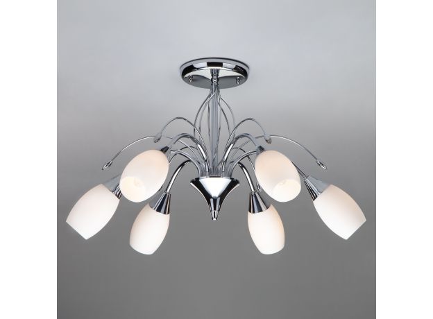 Люстра потолочная с плафонами из стекла 22080/6 хром