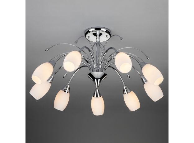 Люстра потолочная с плафонами из стекла 22080/9 хром