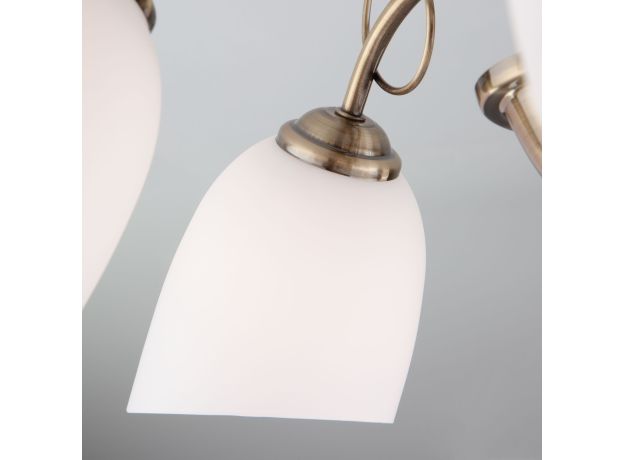 Люстра потолочная с витыми элементами 30107/5 античная бронза