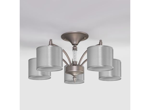 Люстра с атласными абажурами 60080/5 сатин-никель