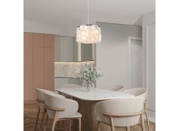 Люстра с перламутром 60005/3 хром / перламутр