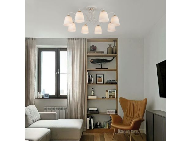 Люстра с плафонами из матового стекла 70062/8 белый