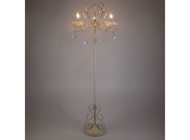 Торшер с хрусталем белый 12205/3F белый