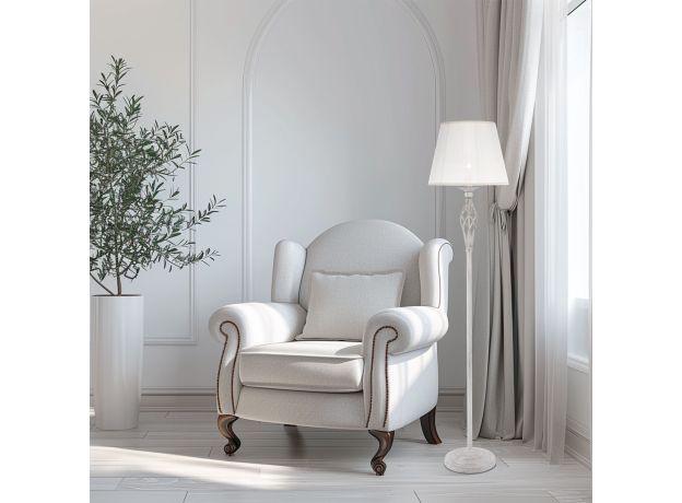 Торшер с абажуром белый с золотом 01003/1 белый с золотом