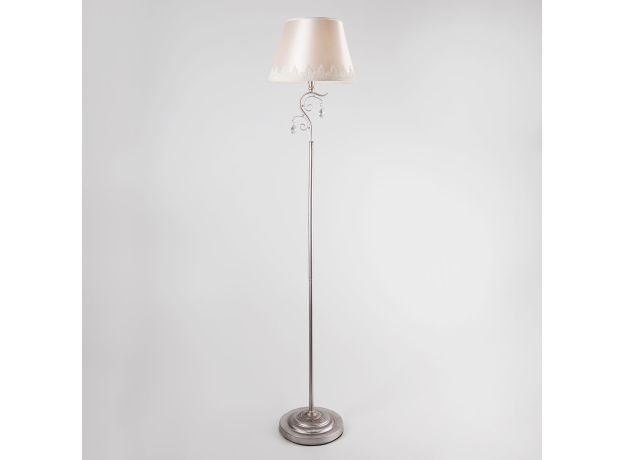 Классический торшер с абажуром 01023/1 серебро