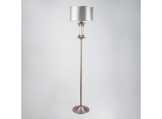Классический торшер с абажуром 01046/1 сатин-никель
