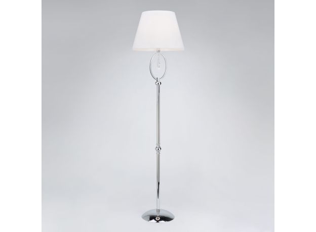 Торшер с белым абажуром 01056/1 хром/прозрачный хрусталь Strotskis