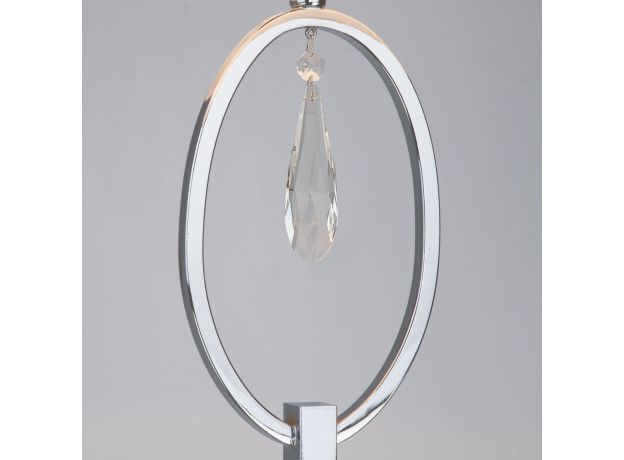 Торшер с белым абажуром 01056/1 хром/прозрачный хрусталь Strotskis