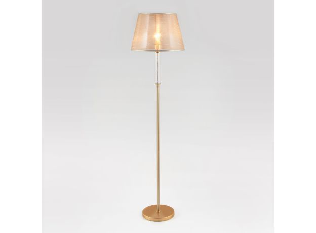 Классический торшер с абажуром 01076/1 перламутровое золото