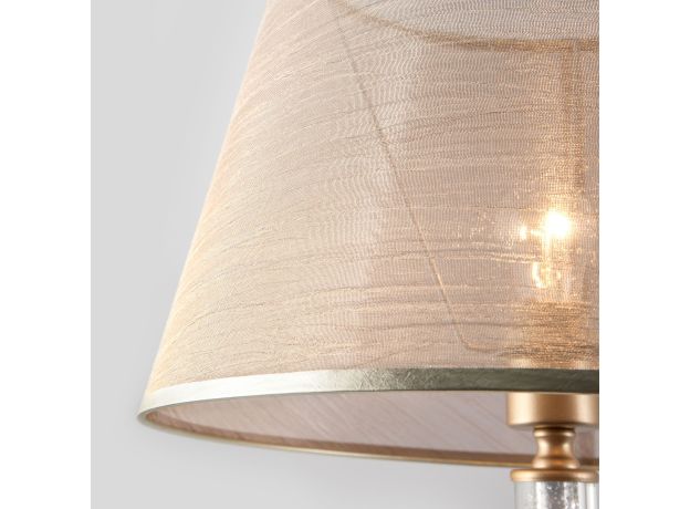 Классический торшер с абажуром 01076/1 перламутровое золото