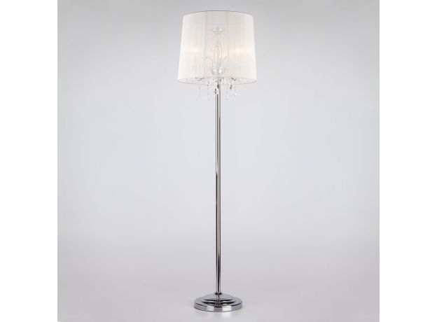 Торшер с прозрачным абажуром 2045/3F хром/белый