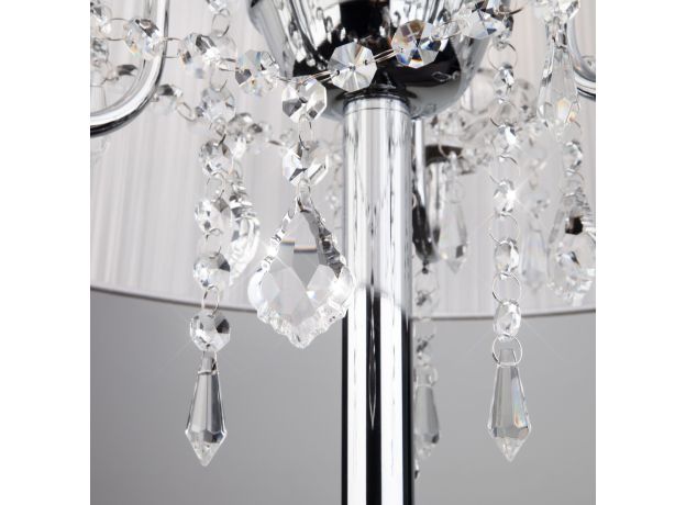 Торшер с прозрачным абажуром 2045/3F хром/белый