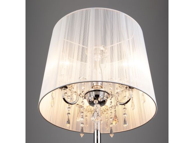 Торшер с прозрачным абажуром 2045/3F хром/белый