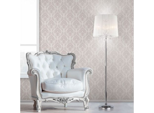 Торшер с прозрачным абажуром 2045/3F хром/белый