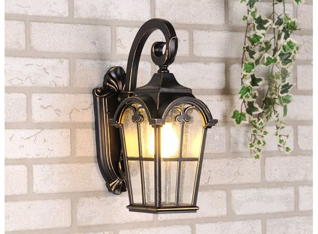 Уличный настенный светильник Mira D черное золото IP33 Mira D черное золото