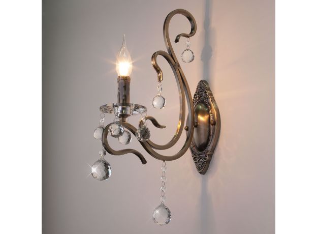 Бра с хрусталем 12505/1 античная бронза