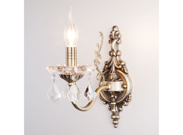 Бра с хрусталем 3281/1 античная бронза / прозрачный хрусталь