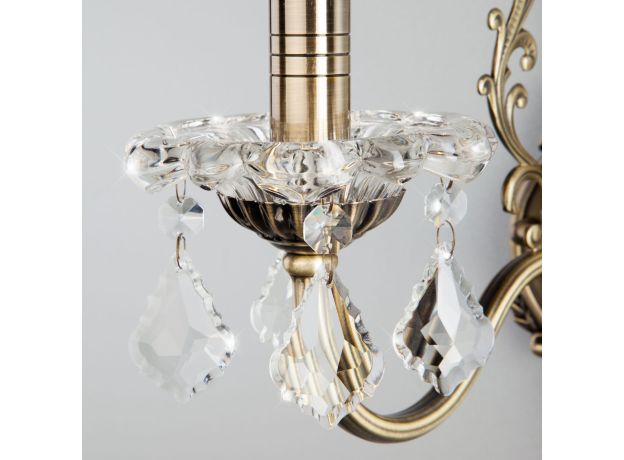 Бра с хрусталем 3281/1 античная бронза / прозрачный хрусталь